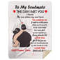 50% OFF SALE - PERSONALIZED TO MY SOULMATE BLANKET - COZY FLEECE BLANKET