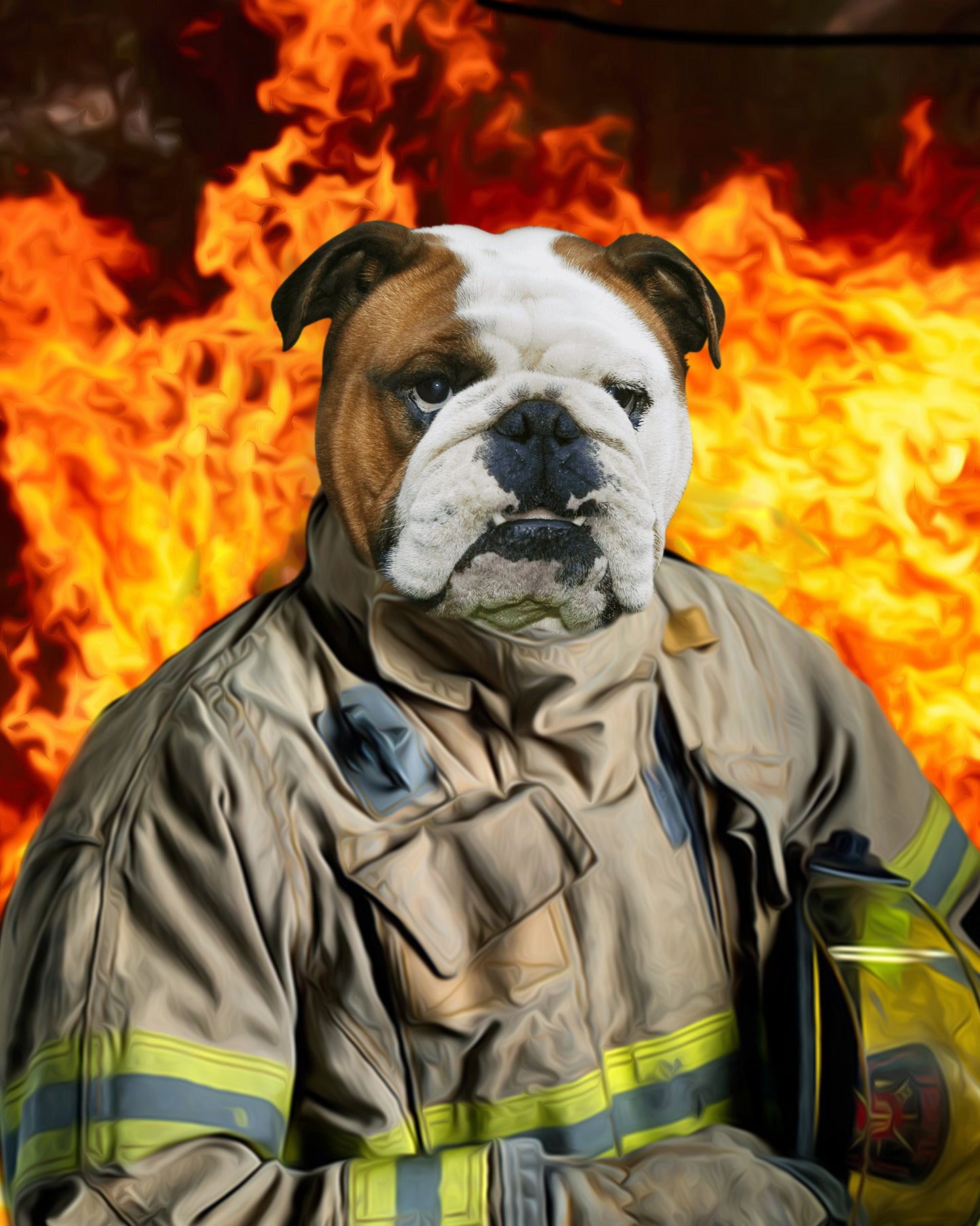 SEE YOUR BELOVED DOG BE A FIREFIGHTER ON CANVAS