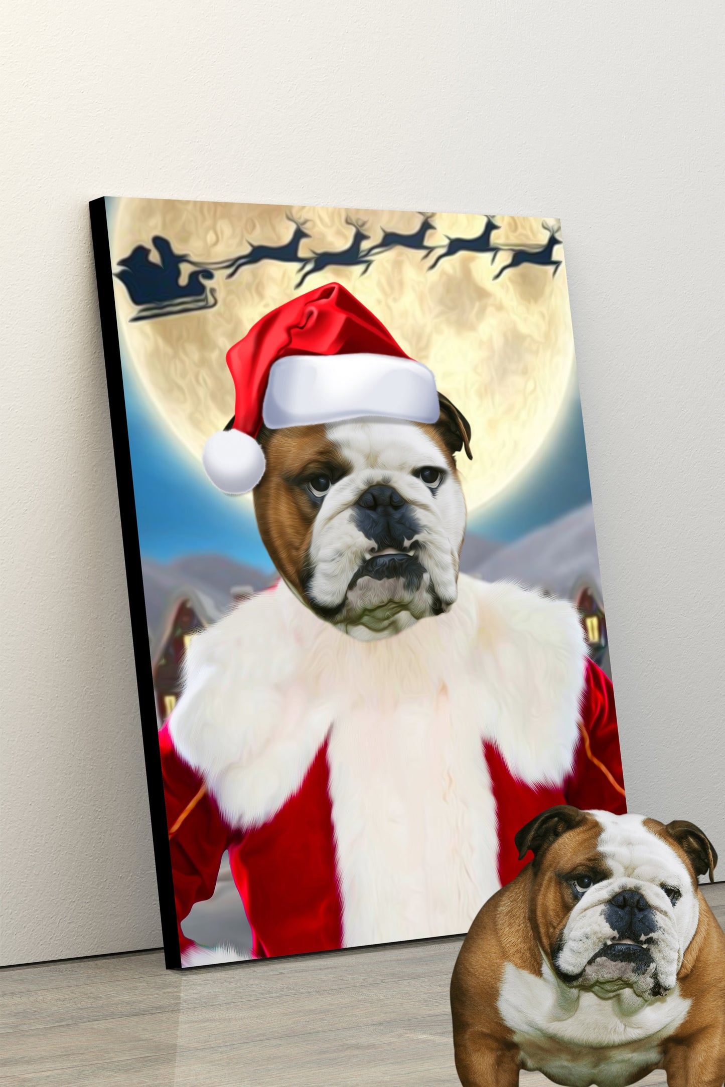 SEE YOUR BELOVED DOG AS SANTA PAWS IN THIS BEAUTIFUL CANVAS