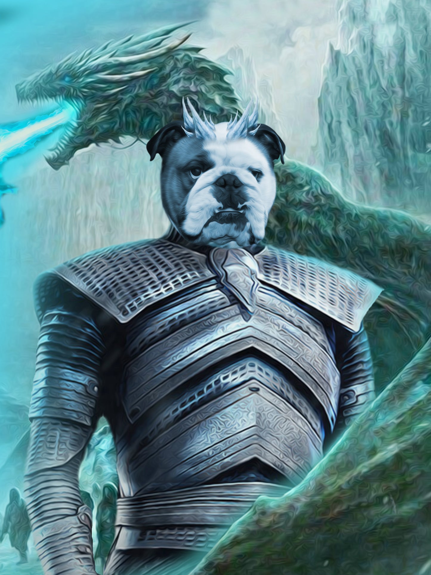 SEE YOUR BELOVED DOG BE THE ICE KING ON CANVAS