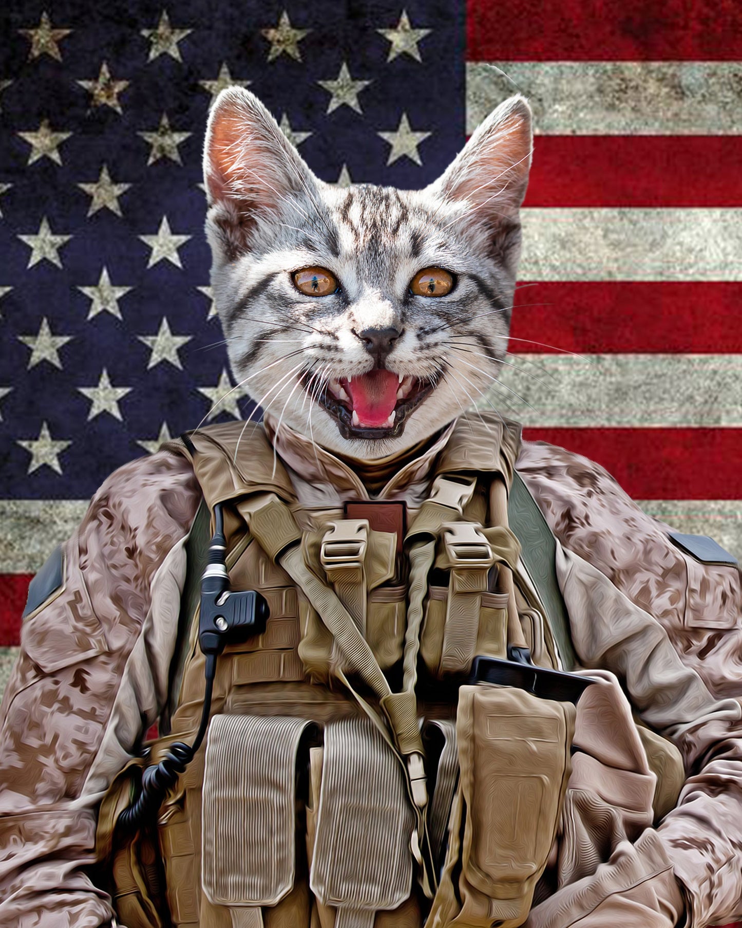 SEE YOUR BELOVED CAT PROTECT YOUR BORDERS ON CANVAS