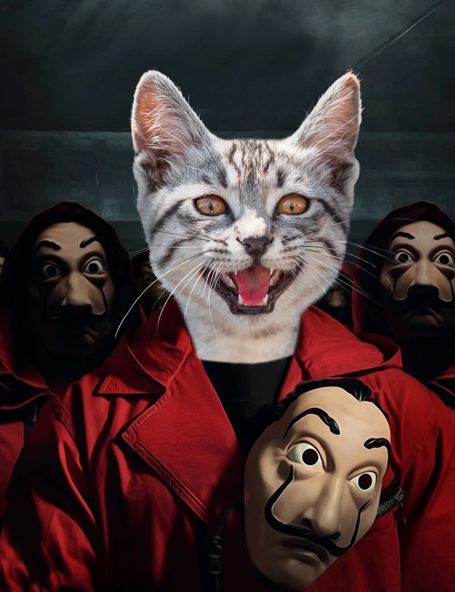 SEE YOUR BELOVED CAT BE PART OF THE HEIST ON CANVAS