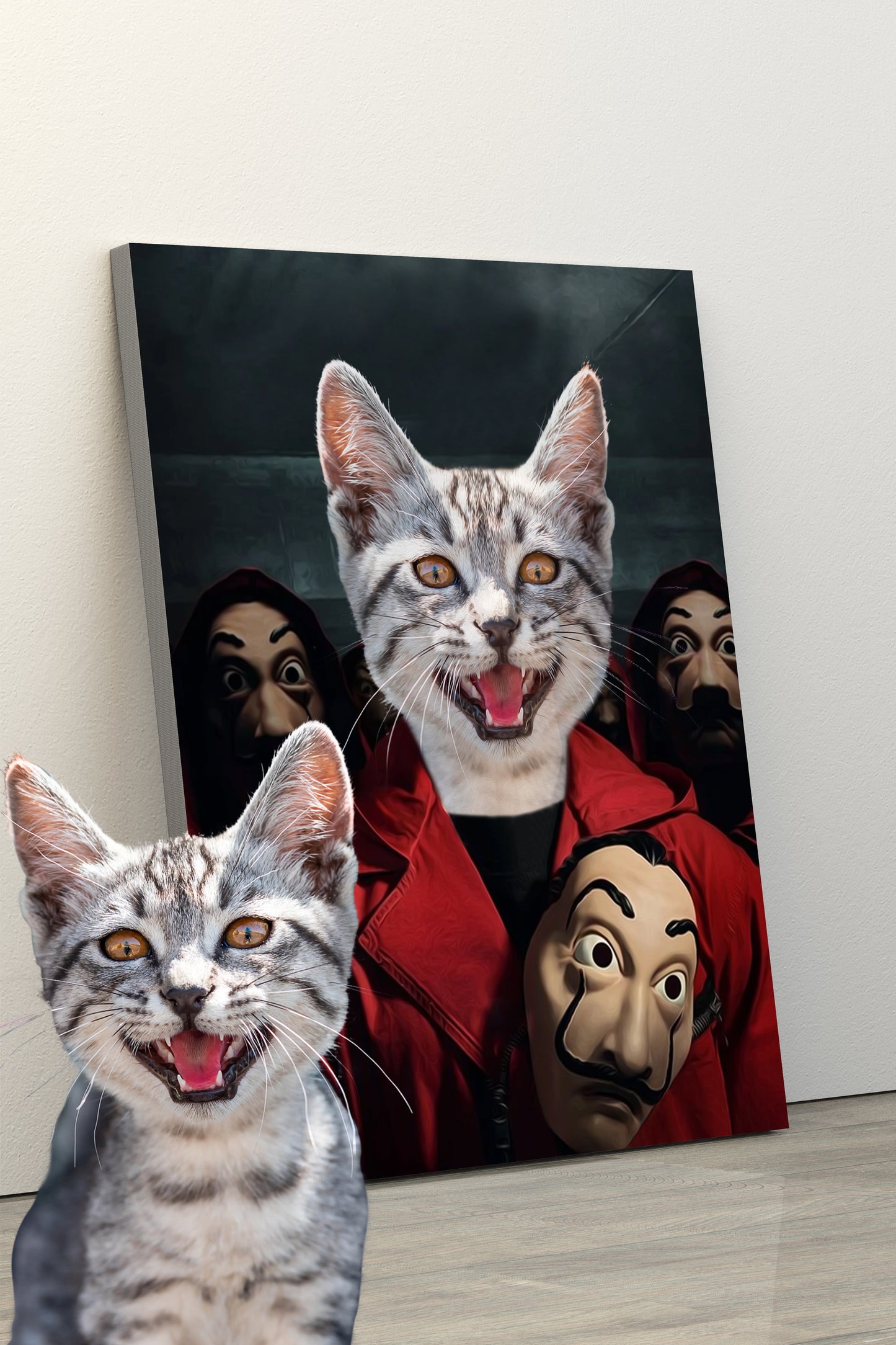 SEE YOUR BELOVED CAT BE PART OF THE HEIST ON CANVAS