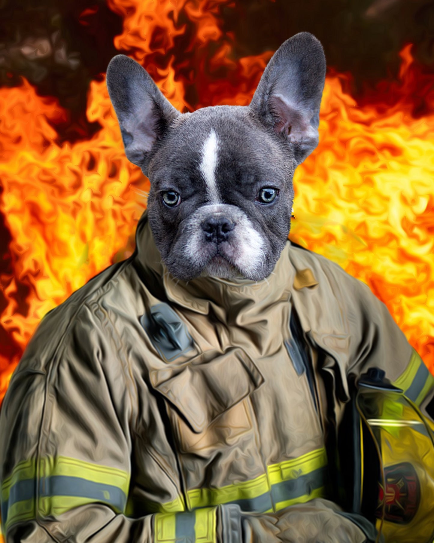 SEE YOUR BELOVED DOG BE A FIREFIGHTER ON CANVAS
