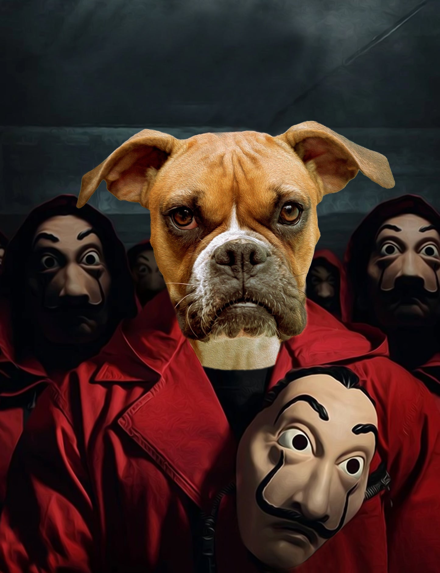 SEE YOUR BELOVED DOG BE PART OF THE HEIST ON CANVAS