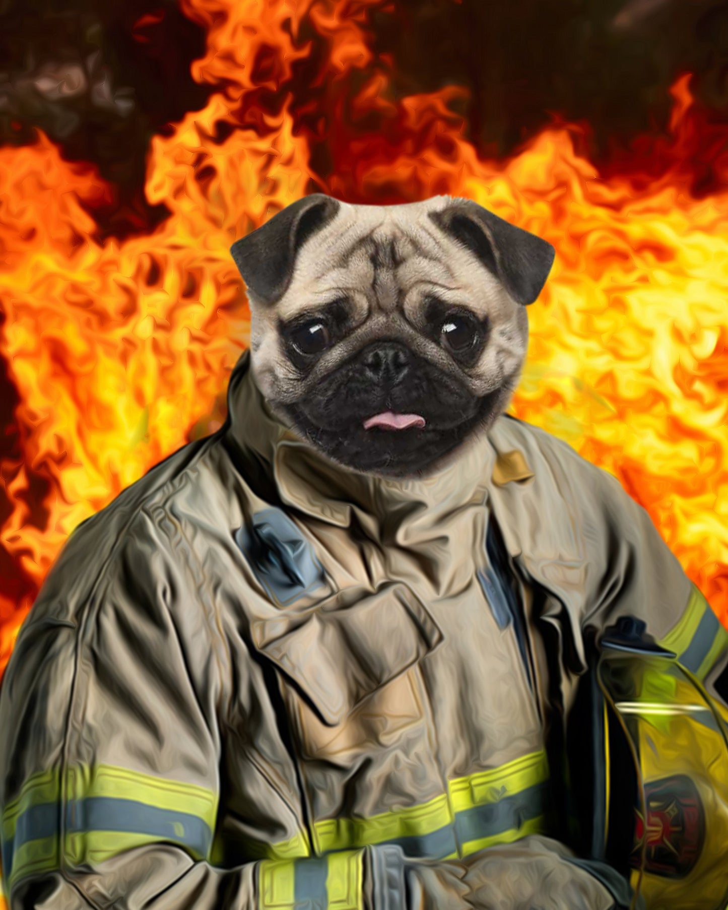 SEE YOUR BELOVED DOG BE A FIREFIGHTER ON CANVAS