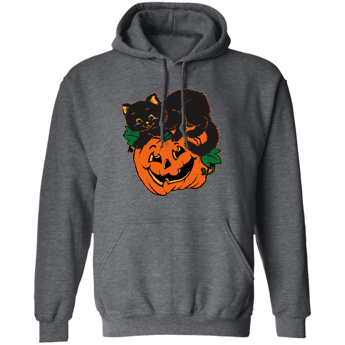 Black Cat on Pumpkin Halloween Hoodie