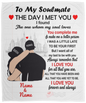 50% OFF SALE - PERSONALIZED TO MY SOULMATE BLANKET - COZY FLEECE/PREMIUM SHERPA BLANKET