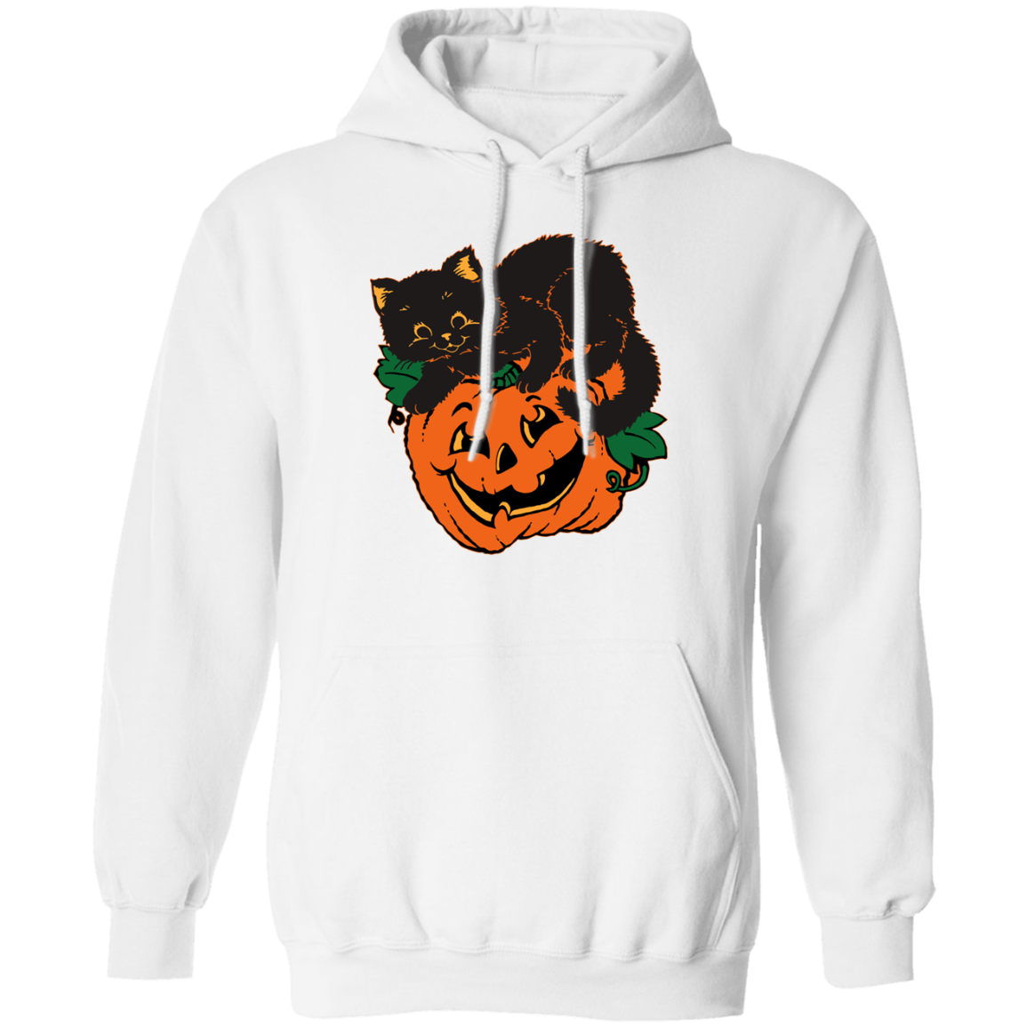 Black Cat on Pumpkin Halloween Hoodie