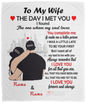 50% OFF SALE - PERSONALIZED TO MY WIFE BLANKET- YOU COMPLETE ME - COZY FLEECE/PREMIUM SHERPA BLANKET