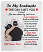 50% OFF SALE - PERSONALIZED TO MY SOULMATE BLANKET - COZY FLEECE BLANKET