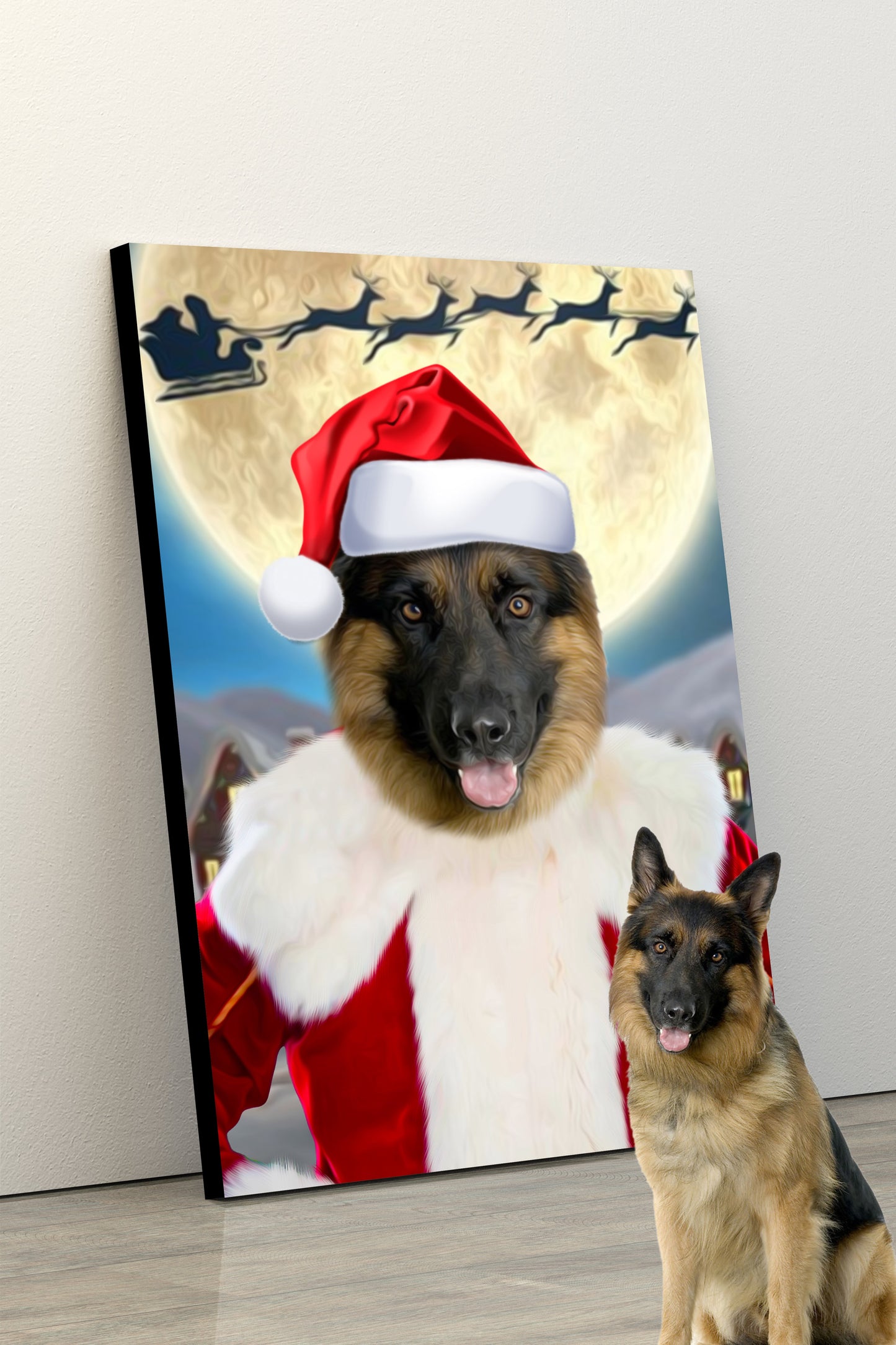 SEE YOUR BELOVED DOG AS SANTA PAWS IN THIS BEAUTIFUL CANVAS