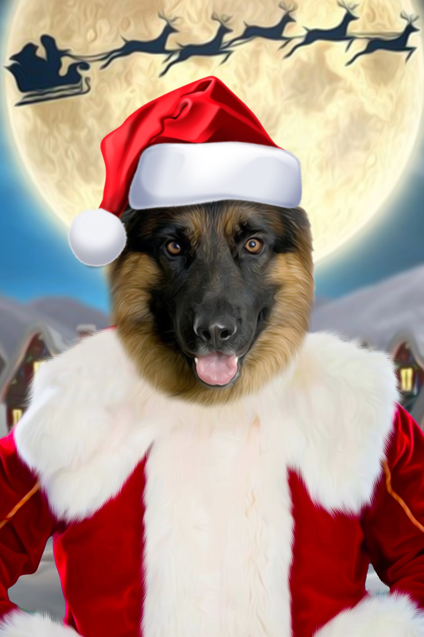 SEE YOUR BELOVED DOG AS SANTA PAWS IN THIS BEAUTIFUL CANVAS