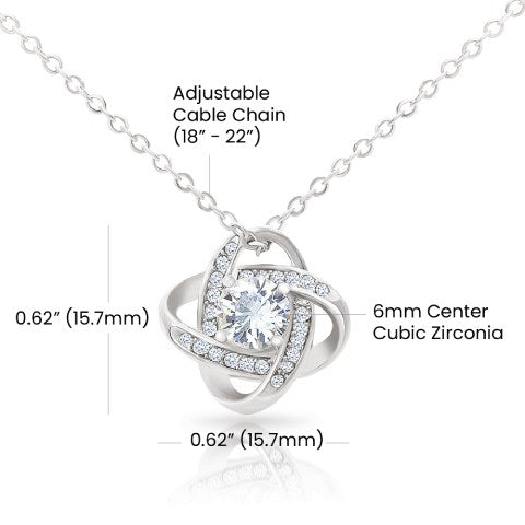 TO MY MOM - LOVE KNOT NECKLACE WITH IMAGE UPLOAD