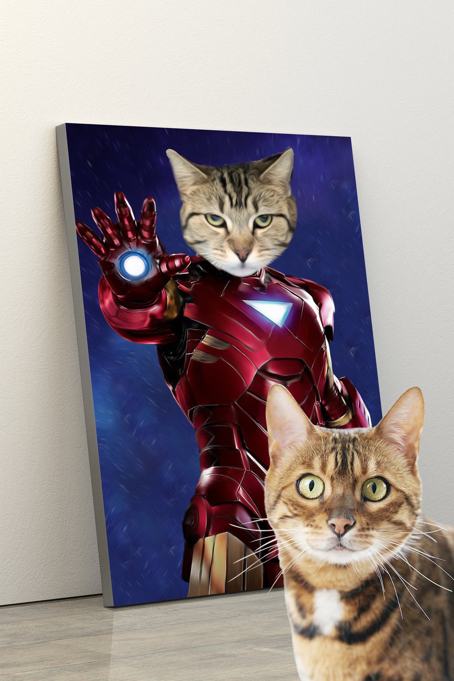 SEE YOUR BELOVED CAT IN AN IRON SUIT ON CANVAS