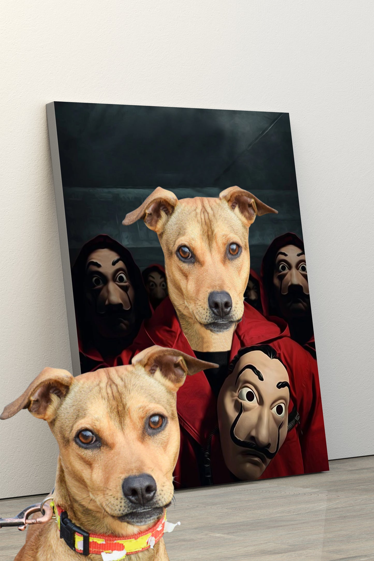 SEE YOUR BELOVED DOG BE PART OF THE HEIST ON CANVAS