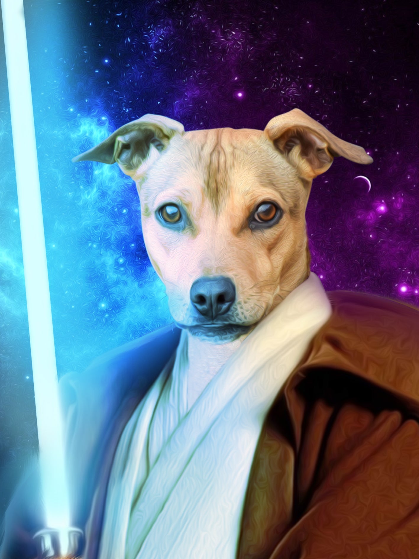 SEE YOUR BELOVED DOG PROTECTING YOU WITH A LIGHT SABER