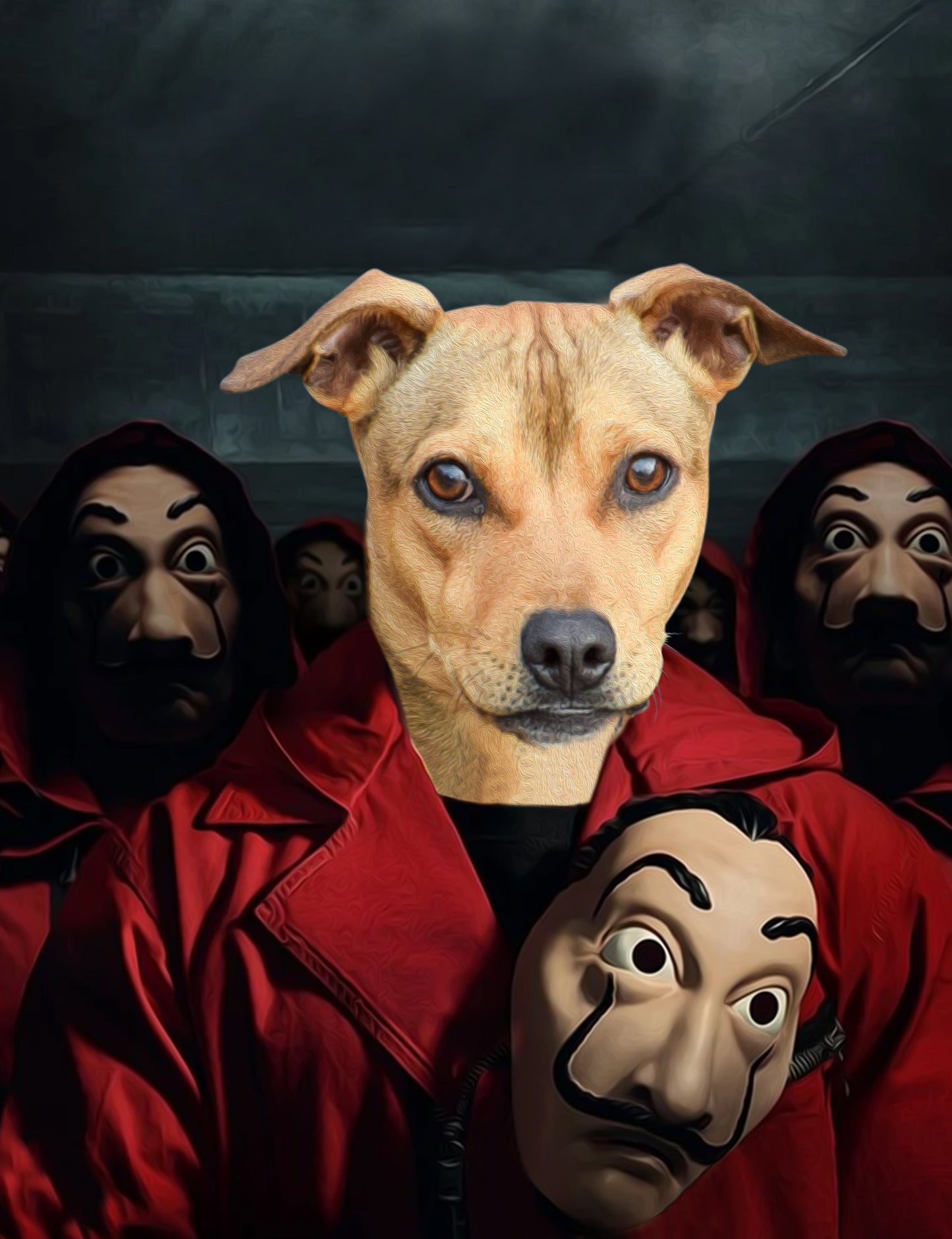 SEE YOUR BELOVED DOG BE PART OF THE HEIST ON CANVAS