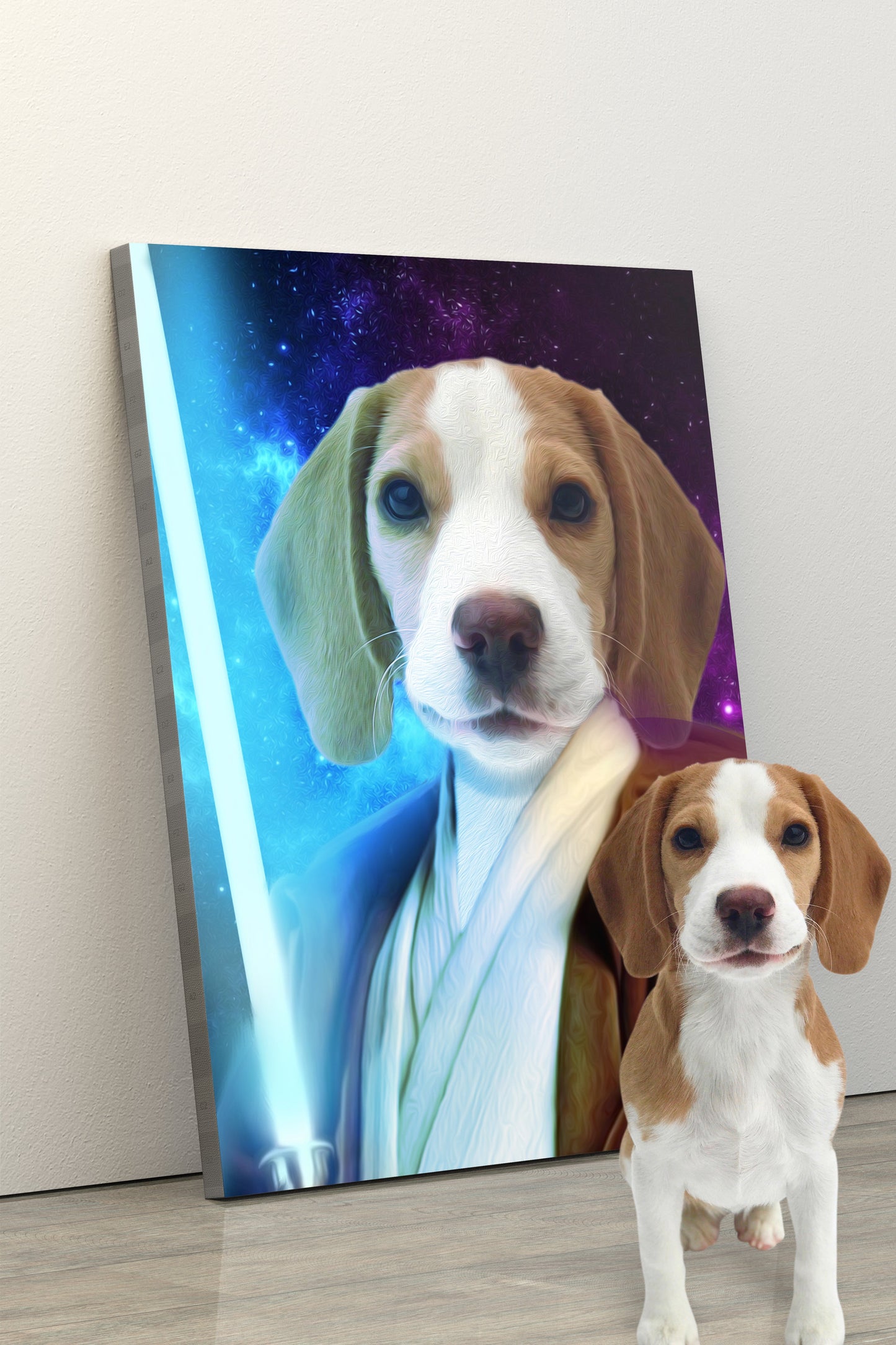 SEE YOUR BELOVED DOG PROTECTING YOU WITH A LIGHT SABER