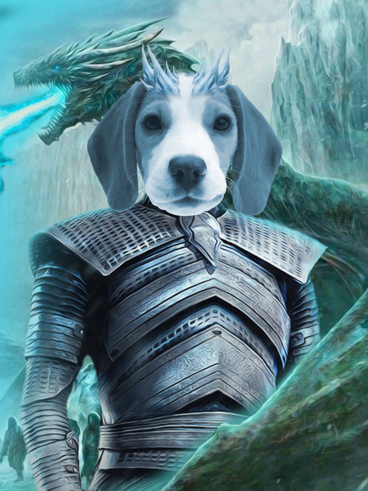 SEE YOUR BELOVED DOG BE THE ICE KING ON CANVAS