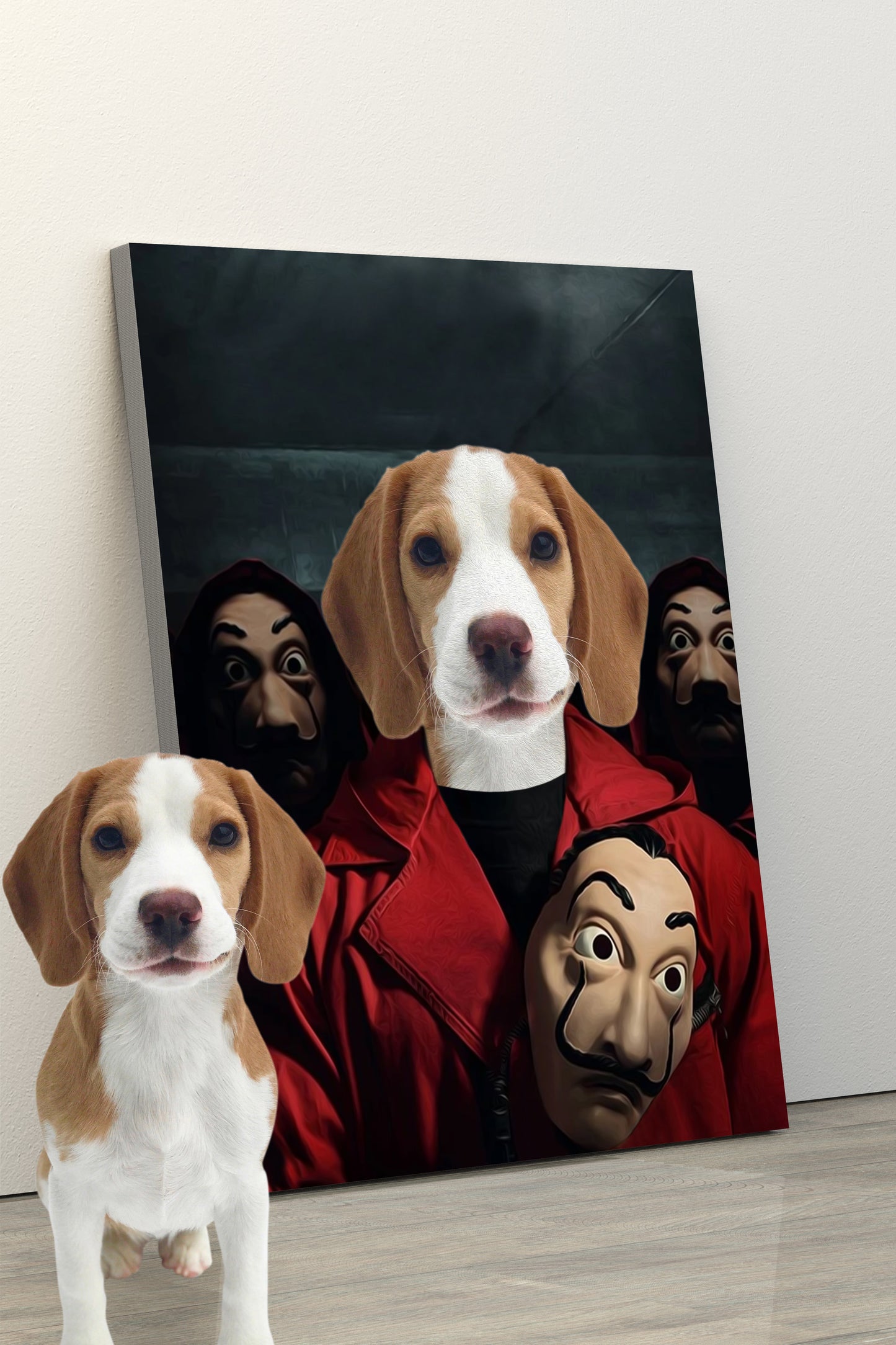 SEE YOUR BELOVED DOG BE PART OF THE HEIST ON CANVAS