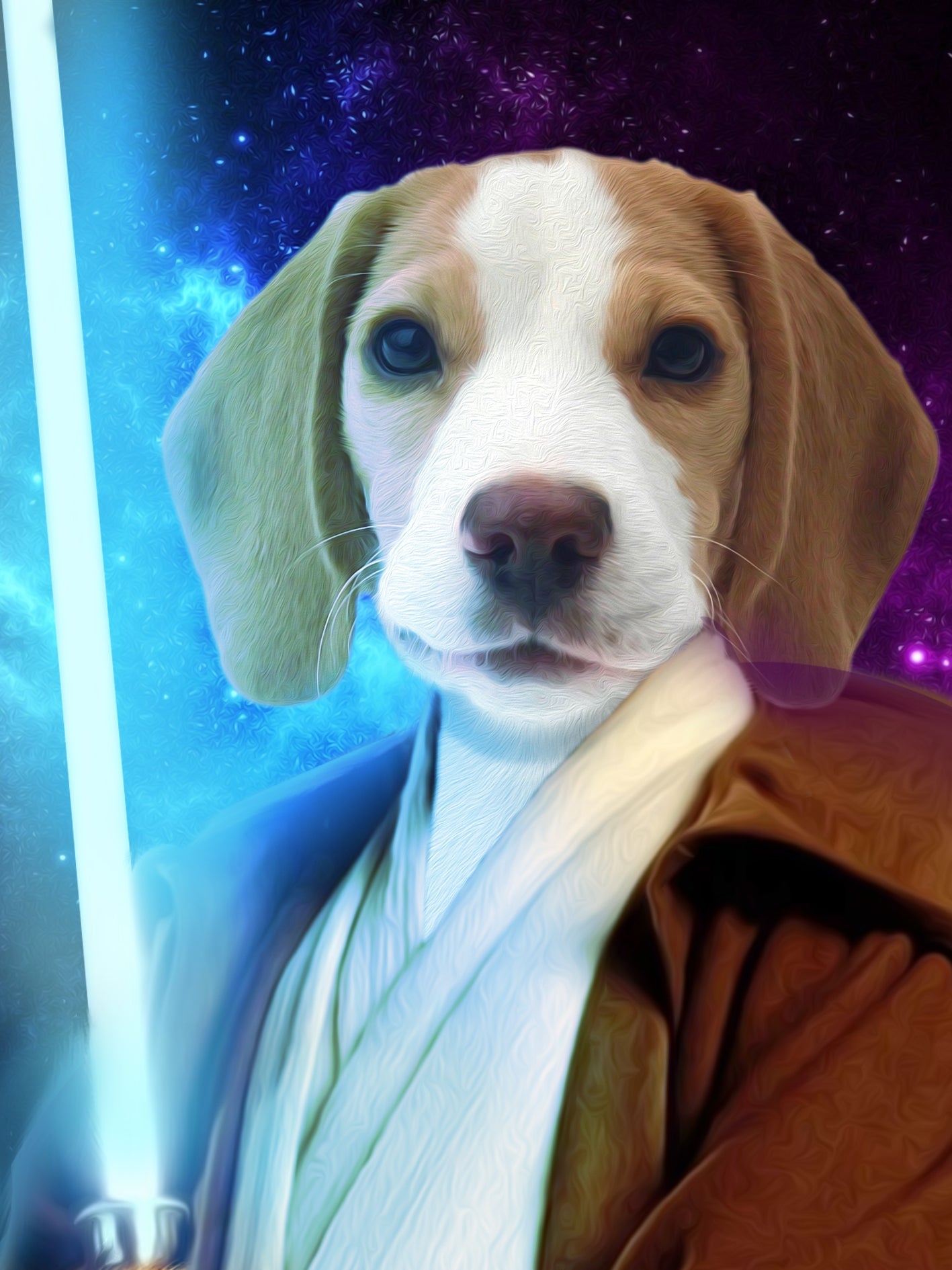 SEE YOUR BELOVED DOG PROTECTING YOU WITH A LIGHT SABER