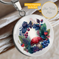 Almost Sold Out - Cranberry Mushroom Forest Necklace - Circle Luxury Necklace