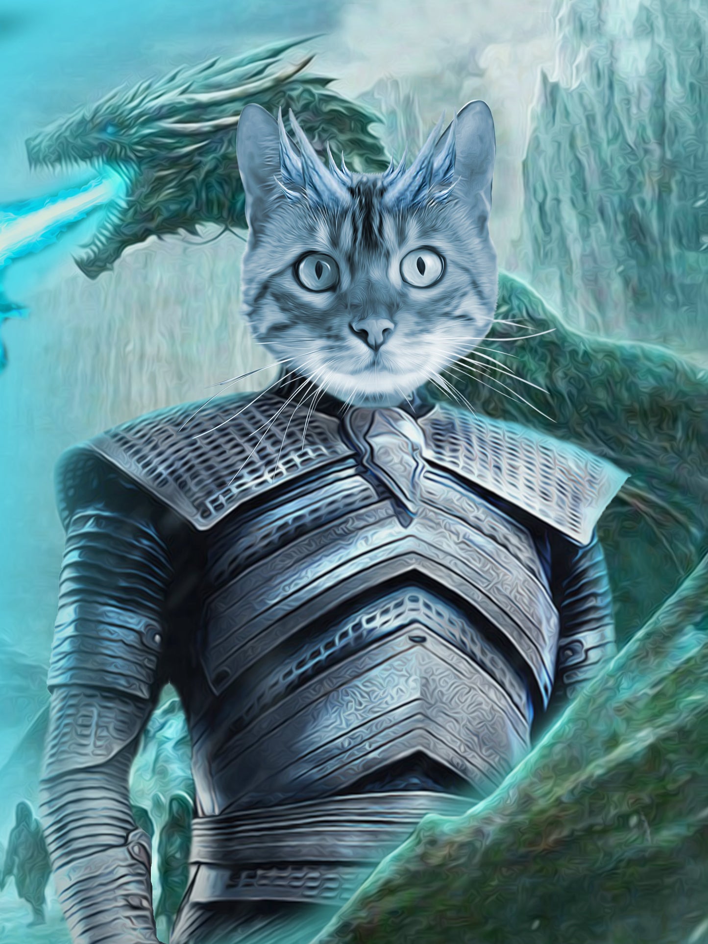 SEE YOUR BELOVED CAT BE THE ICE KING ON CANVAS