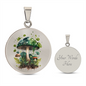 Almost Sold Out - Emerald Green Mushroom Garden Necklace - Circle Luxury Necklace