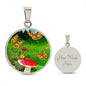 Almost Sold Out - Mushroom Butterfly Garden Necklace - Luxury Circle Necklace