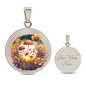 Almost Sold Out - Majestic Yellow Florals Mushroom Garden Necklace - Circle Luxury Necklace