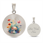 Almost Sold Out - Multi- Colored Florals Mushroom Garden Necklace - Circle Luxury Necklace