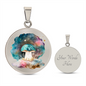 Almost Sold Out - Galaxy Blue Mushroom Necklace - Circle Luxury Necklace