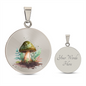 Almost Sold Out - Dark Green Mushroom Necklace - Circle Luxury Necklace