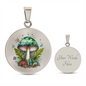 Almost Sold Out - Mushroom Green Leaf Garden Necklace - Circle Luxury Necklace