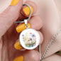 Almost Sold Out - Purple & Blue Mushroom Bubble Garden Necklace - Circle Luxury Necklace