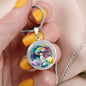 Almost Sold Out - Rainbow Mushroom Clouds Necklace - Circle Luxury Necklace