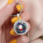 Almost Sold Out - Cranberry Mushroom Forest Necklace - Circle Luxury Necklace