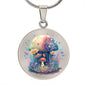 Almost Sold Out - Rainbow Mushroom Cottage Necklace - Circle Luxury Necklace