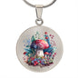 Almost Sold Out - Botanical Mushroom Garden Necklace - Circle Luxury Necklace