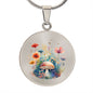 Almost Sold Out - Multi- Colored Florals Mushroom Garden Necklace - Circle Luxury Necklace