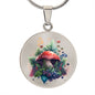 Almost Sold Out - Majestic Mushroom Garden Necklace - Circle Luxury Necklace