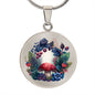 Almost Sold Out - Cranberry Mushroom Forest Necklace - Circle Luxury Necklace
