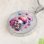 Almost Sold Out - Pink Skull Butterfly Mushroom Garden Necklace - Circle Luxury Necklace