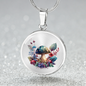 Almost Sold Out - Green Mushroom Garden Necklace - Circle Luxury Necklace
