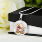 Almost Sold Out - Multi-Colored Floral Mushroom Cottage Necklace - Circle Luxury Necklace