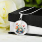 Almost Sold Out - Multi- Colored Florals Mushroom Garden Necklace - Circle Luxury Necklace