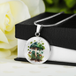 Almost Sold Out - Emerald Green Mushroom Garden Necklace - Circle Luxury Necklace