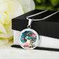 Almost Sold Out - Galaxy Blue Mushroom Necklace - Circle Luxury Necklace