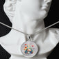 Almost Sold Out - Multi- Colored Florals Mushroom Garden Necklace - Circle Luxury Necklace